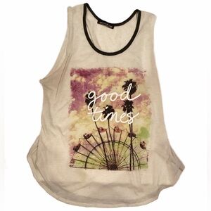 4/$15 💗 Happening In The Present Size L Good Times Ferris Wheel Flowy Tank Top
